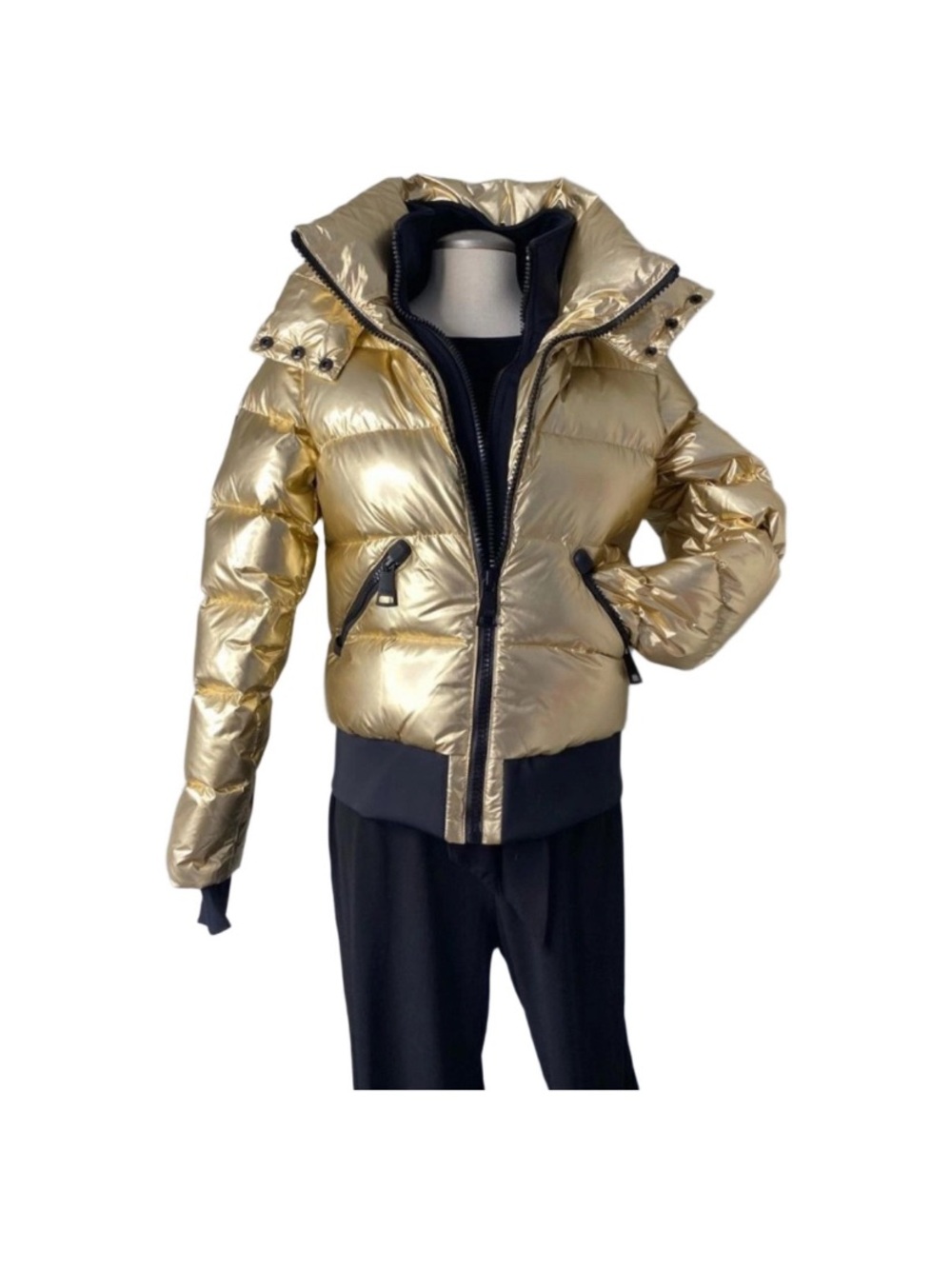 🛍️SAM New York Womans Bungalow Down Puffer Jacket Coat Size M Gold Hooded